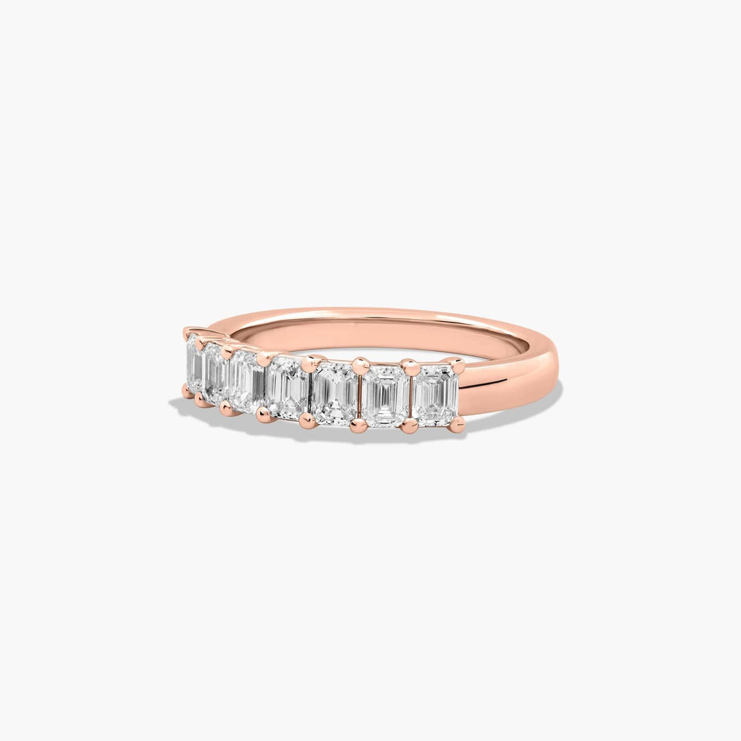 1.00 CT Emerald Cut Diamond Anniversary Band in Gold | Seven Stone Ring
