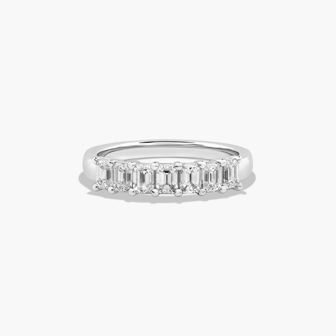1.00 CT Emerald Cut Diamond Anniversary Band in Gold | Seven Stone Ring