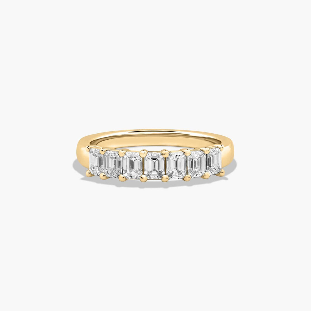 1.00 CT Emerald Cut Diamond Anniversary Band in Gold | Seven Stone Ring