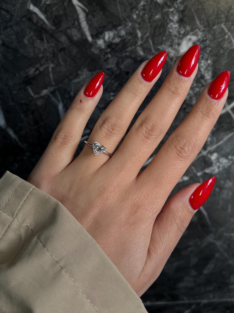 Heart Shaped Lab Grown Diamond Ring | Dainty Solitaire | 10K/14K/18K Gold