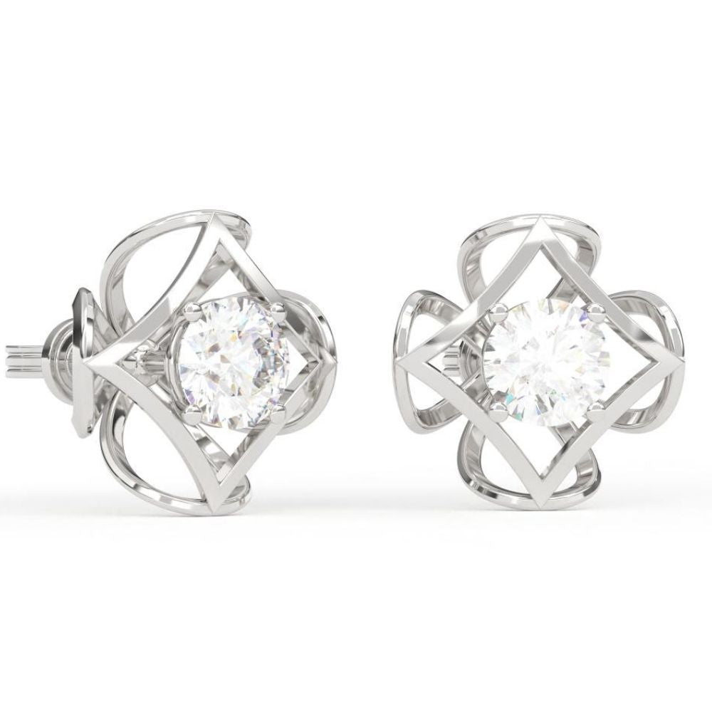 Round Lab Grown Diamond Stud Earrings 0.94 CTW in 10K 14K 18K White Yellow Rose Gold