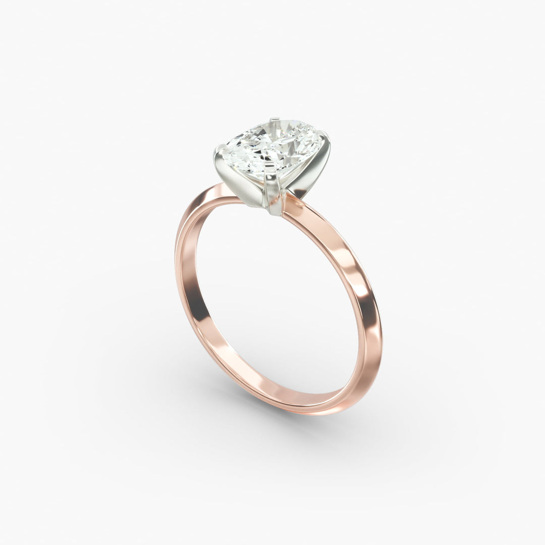 Oval Cut Lab Grown Diamond Solitaire Ring | 0.50 –5.00 Carat | Classic Band | IGI Certified | 10K/14K/18K Yellow, White, Rose