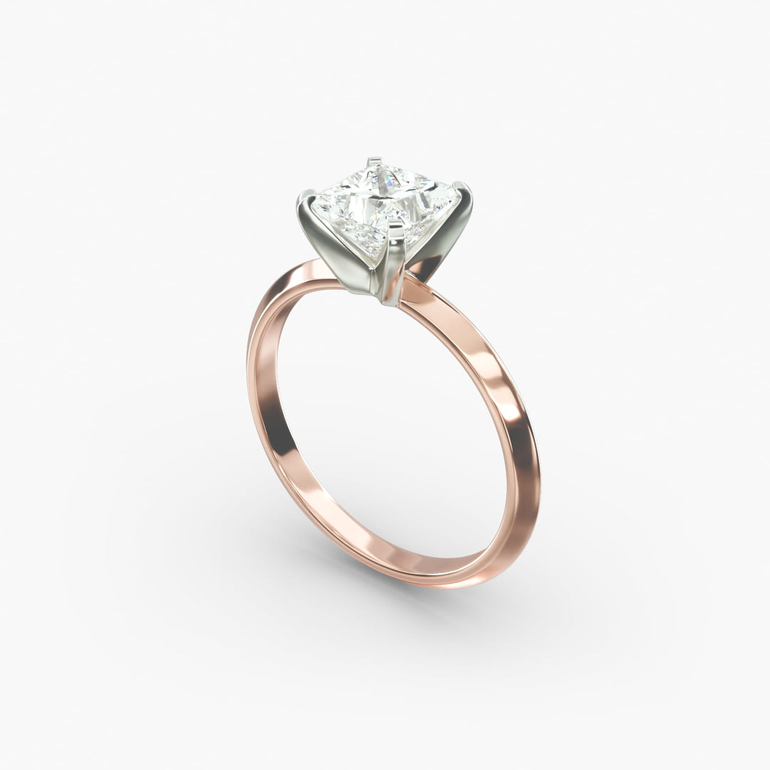 Princess Cut Lab Grown Diamond Solitaire Ring | 0.50 –5.00 Carat | Classic Band | IGI Certified | 10K/14K/18K Yellow, White, Rose Gold