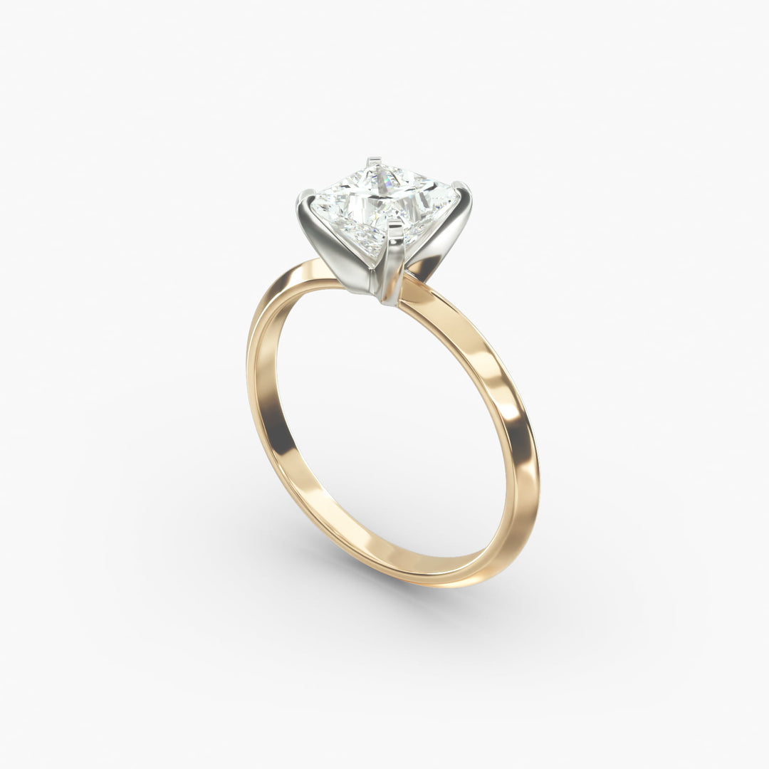 Princess Cut Lab Grown Diamond Solitaire Ring | 0.50 –5.00 Carat | Classic Band | IGI Certified | 10K/14K/18K Yellow, White, Rose Gold