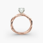 Load image into Gallery viewer, Cushion Lab-Grown Diamond 4-Prong Twisted Band Ring | IGI Certified | 10K/14K/18K Gold
