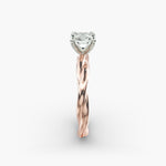 Load image into Gallery viewer, Cushion Lab-Grown Diamond 4-Prong Twisted Band Ring | IGI Certified | 10K/14K/18K Gold
