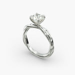 Load image into Gallery viewer, Cushion Lab-Grown Diamond 4-Prong Twisted Band Ring | IGI Certified | 10K/14K/18K Gold
