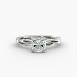 Load image into Gallery viewer, Cushion Lab-Grown Diamond 4-Prong Twisted Band Ring | IGI Certified | 10K/14K/18K Gold
