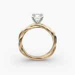 Load image into Gallery viewer, Cushion Lab-Grown Diamond 4-Prong Twisted Band Ring | IGI Certified | 10K/14K/18K Gold
