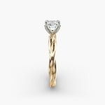 Load image into Gallery viewer, Cushion Lab-Grown Diamond 4-Prong Twisted Band Ring | IGI Certified | 10K/14K/18K Gold

