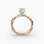 Load image into Gallery viewer, Emerald Cut Lab-Grown Diamond Twisted Band Ring | IGI Certified | 10K/14K/18K Gold
