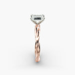 Load image into Gallery viewer, Emerald Cut Lab-Grown Diamond Twisted Band Ring | IGI Certified | 10K/14K/18K Gold

