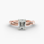 Load image into Gallery viewer, Emerald Cut Lab-Grown Diamond Twisted Band Ring | IGI Certified | 10K/14K/18K Gold
