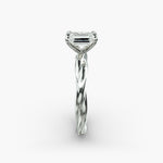 Load image into Gallery viewer, Emerald Cut Lab-Grown Diamond Twisted Band Ring | IGI Certified | 10K/14K/18K Gold
