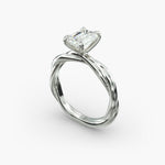 Load image into Gallery viewer, Emerald Cut Lab-Grown Diamond Twisted Band Ring | IGI Certified | 10K/14K/18K Gold
