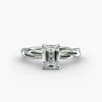 Load image into Gallery viewer, Emerald Cut Lab-Grown Diamond Twisted Band Ring | IGI Certified | 10K/14K/18K Gold
