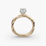 Load image into Gallery viewer, Emerald Cut Lab-Grown Diamond Twisted Band Ring | IGI Certified | 10K/14K/18K Gold
