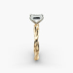 Load image into Gallery viewer, Emerald Cut Lab-Grown Diamond Twisted Band Ring | IGI Certified | 10K/14K/18K Gold
