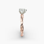 Load image into Gallery viewer, Heart Lab-Grown Diamond Ring – Twisted Rope Band | IGI Certified | 10K/14K/18K Gold
