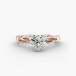 Load image into Gallery viewer, Heart Lab-Grown Diamond Ring – Twisted Rope Band | IGI Certified | 10K/14K/18K Gold
