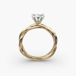 Load image into Gallery viewer, Heart Lab-Grown Diamond Ring – Twisted Rope Band | IGI Certified | 10K/14K/18K Gold
