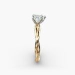 Load image into Gallery viewer, Heart Lab-Grown Diamond Ring – Twisted Rope Band | IGI Certified | 10K/14K/18K Gold
