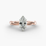 Load image into Gallery viewer, Marquise Lab-Grown Diamond Ring – Twisted Rope Band | IGI Certified | 10K/14K/18K Gold
