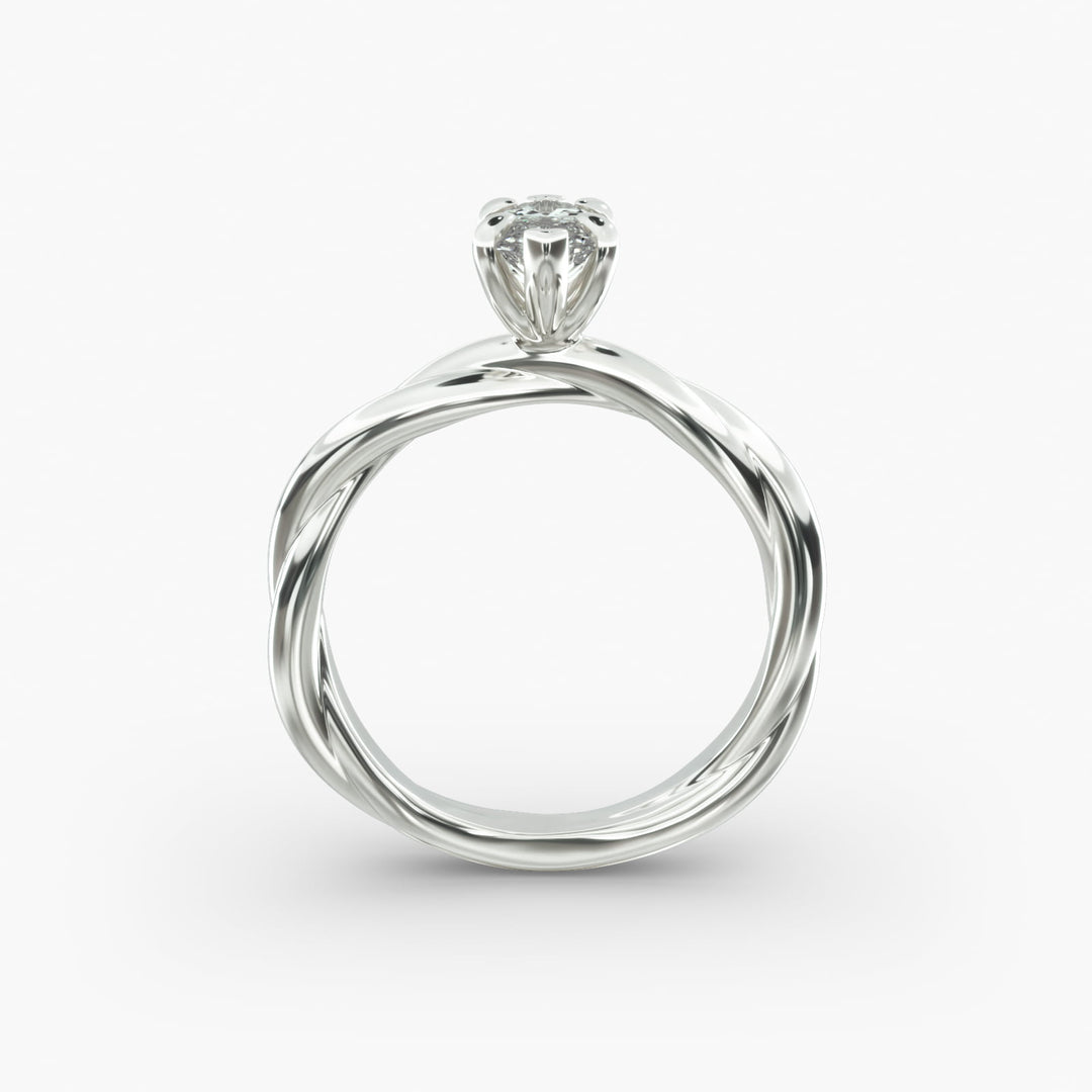 Marquise Lab-Grown Diamond Ring – Twisted Rope Band | IGI Certified | 10K/14K/18K Gold
