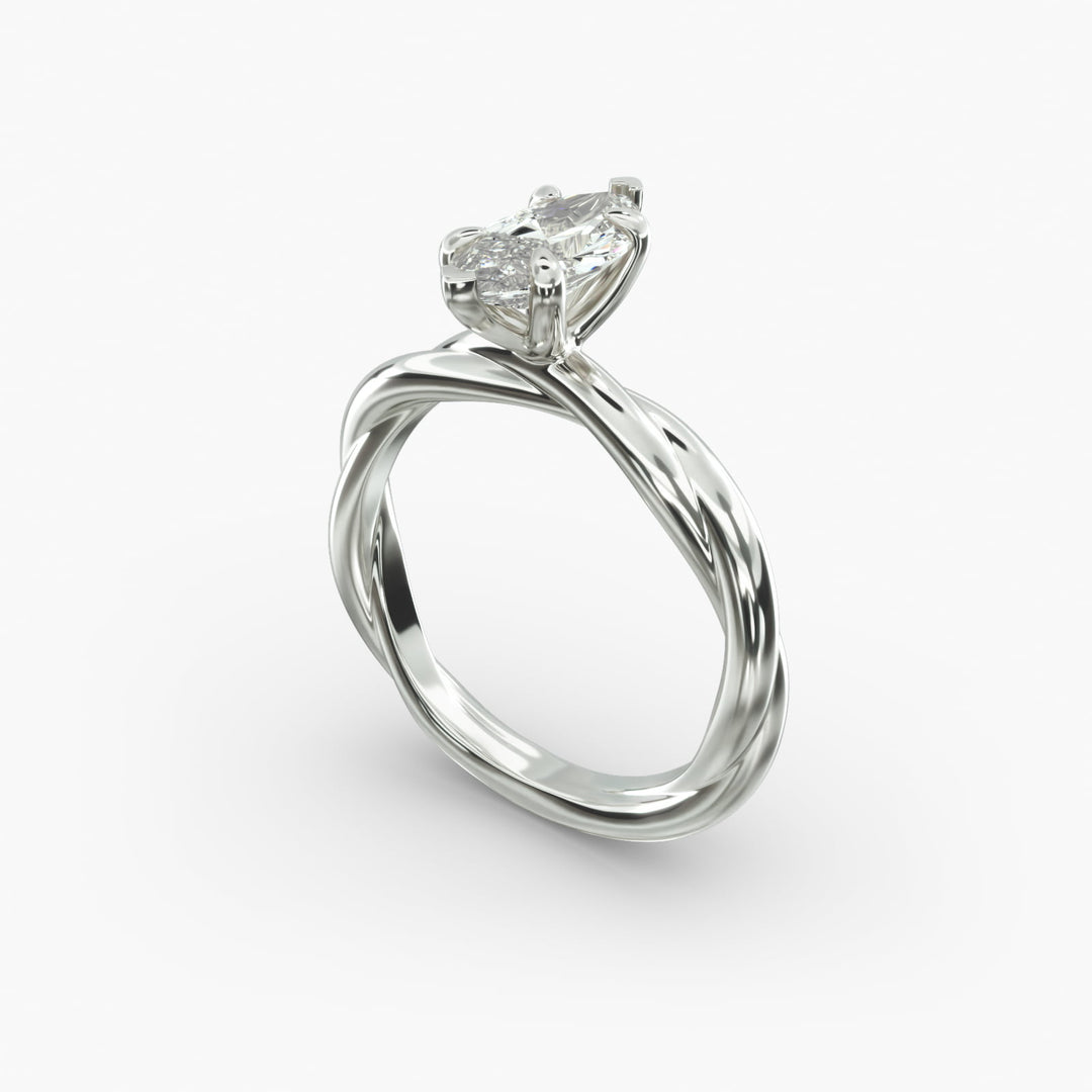 Marquise Lab-Grown Diamond Ring – Twisted Rope Band | IGI Certified | 10K/14K/18K Gold