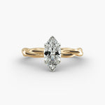 Load image into Gallery viewer, Marquise Lab-Grown Diamond Ring – Twisted Rope Band | IGI Certified | 10K/14K/18K Gold
