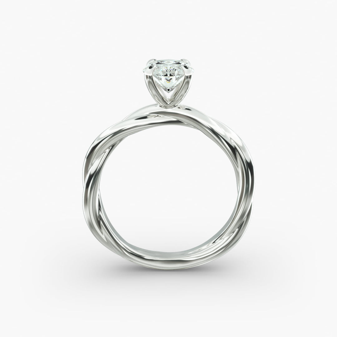 Oval Lab-Grown Diamond Ring – Double Twisted Band | IGI Certified | 10K/14K/18K Gold