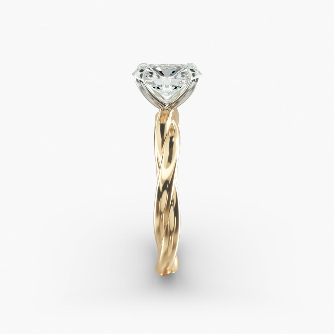 Oval Lab-Grown Diamond Ring – Double Twisted Band | IGI Certified | 10K/14K/18K Gold