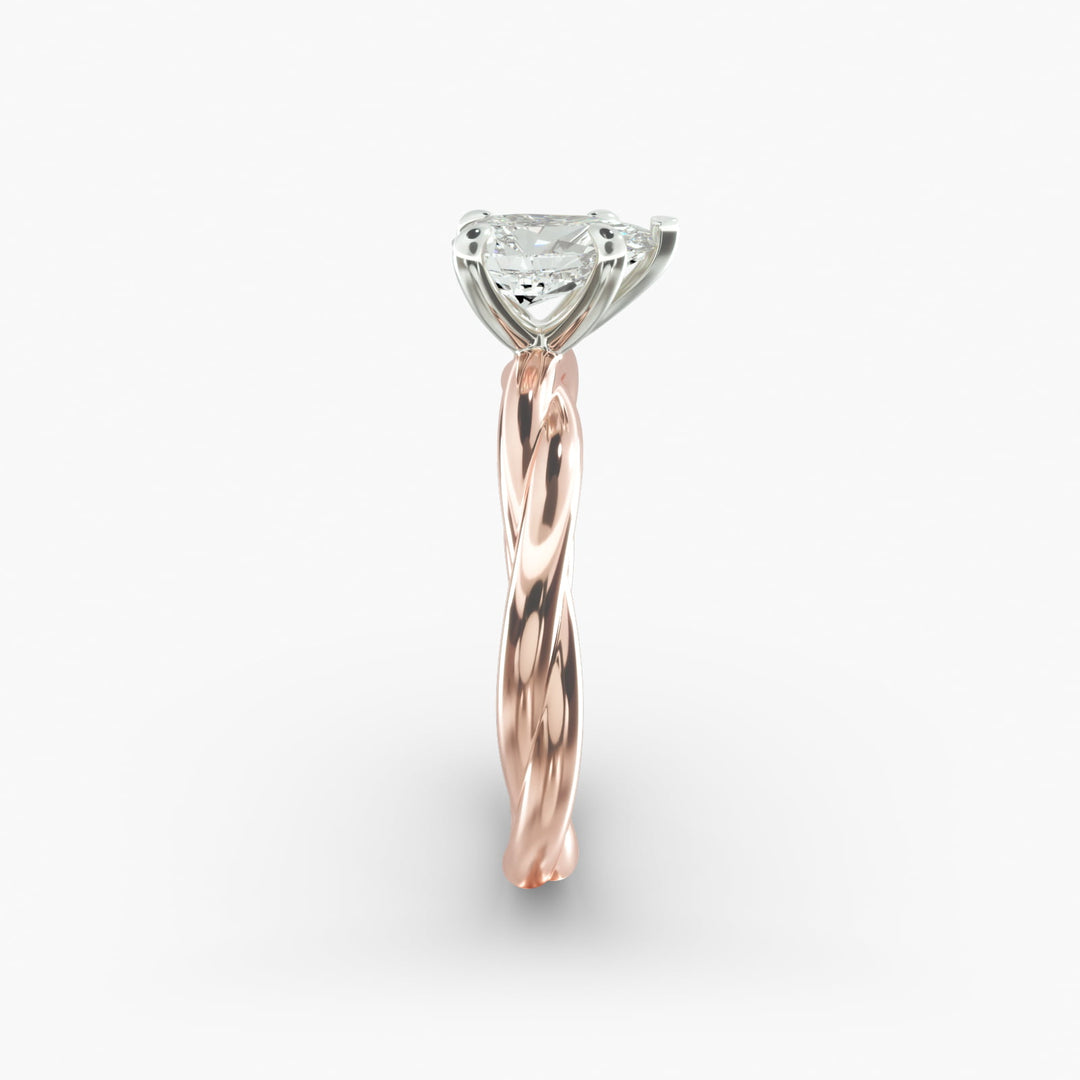 Pear Shape Lab-Grown Diamond Twisted Band Ring | IGI Certified | 10K/14K/18K Gold