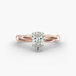 Load image into Gallery viewer, Pear Shape Lab-Grown Diamond Twisted Band Ring | IGI Certified | 10K/14K/18K Gold
