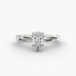 Load image into Gallery viewer, Pear Shape Lab-Grown Diamond Twisted Band Ring | IGI Certified | 10K/14K/18K Gold
