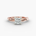 Load image into Gallery viewer, Princess Cut Rope Style Lab-Grown Diamond Ring | 0.50–5.00 Carat | IGI Certified | Yellow, White, Rose Gold
