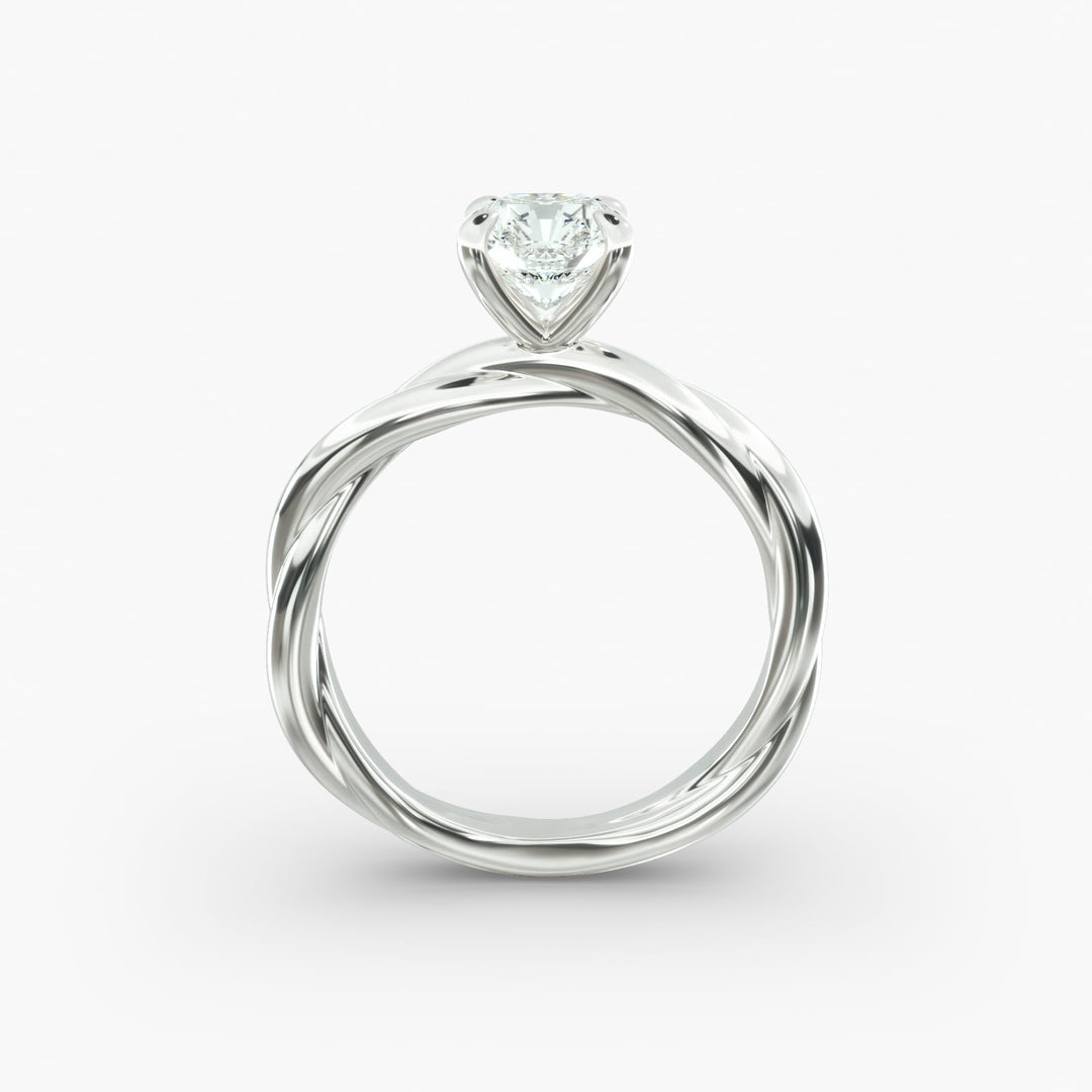 Radiant Cut Lab-Grown Diamond Twisted Band Ring | IGI Certified | 10K/14K/18K Gold