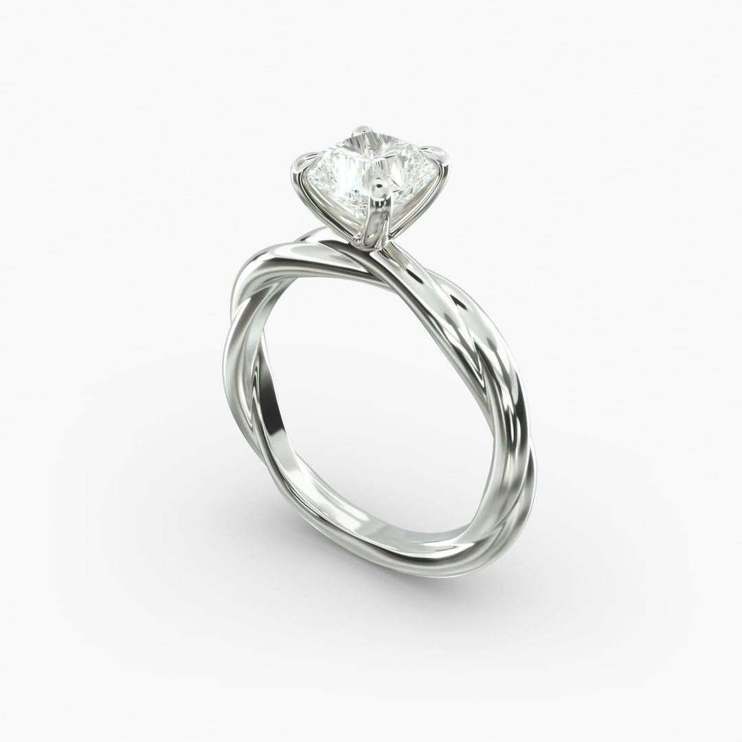 Radiant Cut Lab-Grown Diamond Twisted Band Ring | IGI Certified | 10K/14K/18K Gold