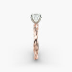 Load image into Gallery viewer, Round Brilliant Lab-Grown Diamond 4-Prong Extra-Twisted Band Ring | IGI Certified | 10K/14K/18K Gold
