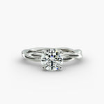 Load image into Gallery viewer, Round Brilliant Lab-Grown Diamond 4-Prong Extra-Twisted Band Ring | IGI Certified | 10K/14K/18K Gold
