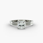 Load image into Gallery viewer, Cushion Lab-Grown Diamond Ring – Milgrain Band Design | IGI Certified | 10K/14K/18K Gold
