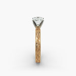 Load image into Gallery viewer, Cushion Lab-Grown Diamond Ring – Milgrain Band Design | IGI Certified | 10K/14K/18K Gold
