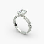 Load image into Gallery viewer, Emerald Lab-Grown Diamond Ring – Milgrain Band Design | IGI Certified | 10K/14K/18K Gold
