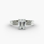 Load image into Gallery viewer, Emerald Lab-Grown Diamond Ring – Milgrain Band Design | IGI Certified | 10K/14K/18K Gold
