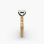 Load image into Gallery viewer, Emerald Lab-Grown Diamond Ring – Milgrain Band Design | IGI Certified | 10K/14K/18K Gold
