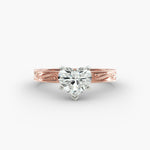 Load image into Gallery viewer, Heart Lab-Grown Diamond Ring – Milgrain Band Design | IGI Certified | 10K/14K/18K Gold
