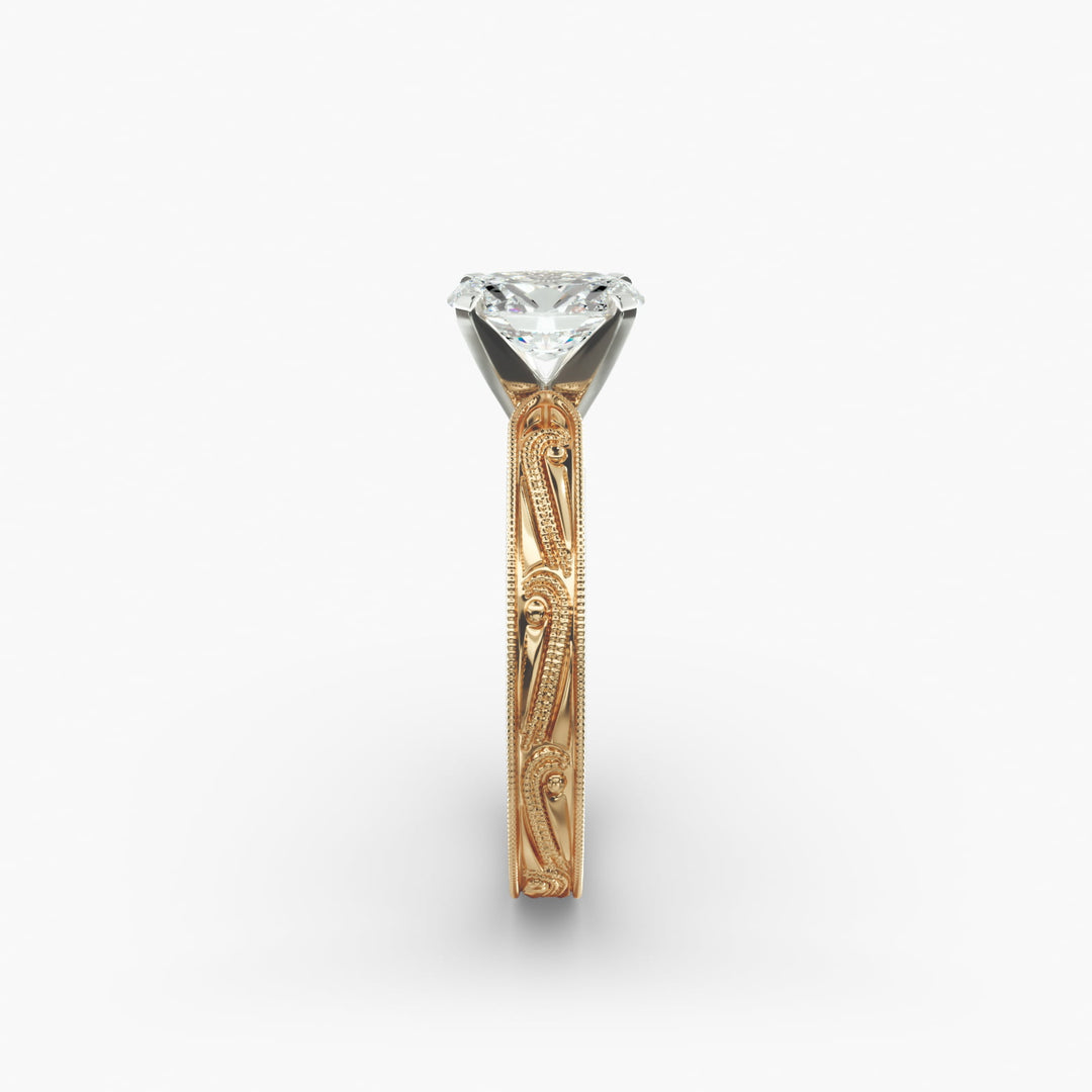 Oval Lab-Grown Diamond Ring – Milgrain Band Design | IGI Certified | 10K/14K/18K Gold
