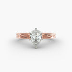 Load image into Gallery viewer, Pear Lab-Grown Diamond Ring – Milgrain Band Design | IGI Certified | 10K/14K/18K Gold
