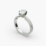 Load image into Gallery viewer, Pear Lab-Grown Diamond Ring – Milgrain Band Design | IGI Certified | 10K/14K/18K Gold
