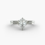 Load image into Gallery viewer, Pear Lab-Grown Diamond Ring – Milgrain Band Design | IGI Certified | 10K/14K/18K Gold
